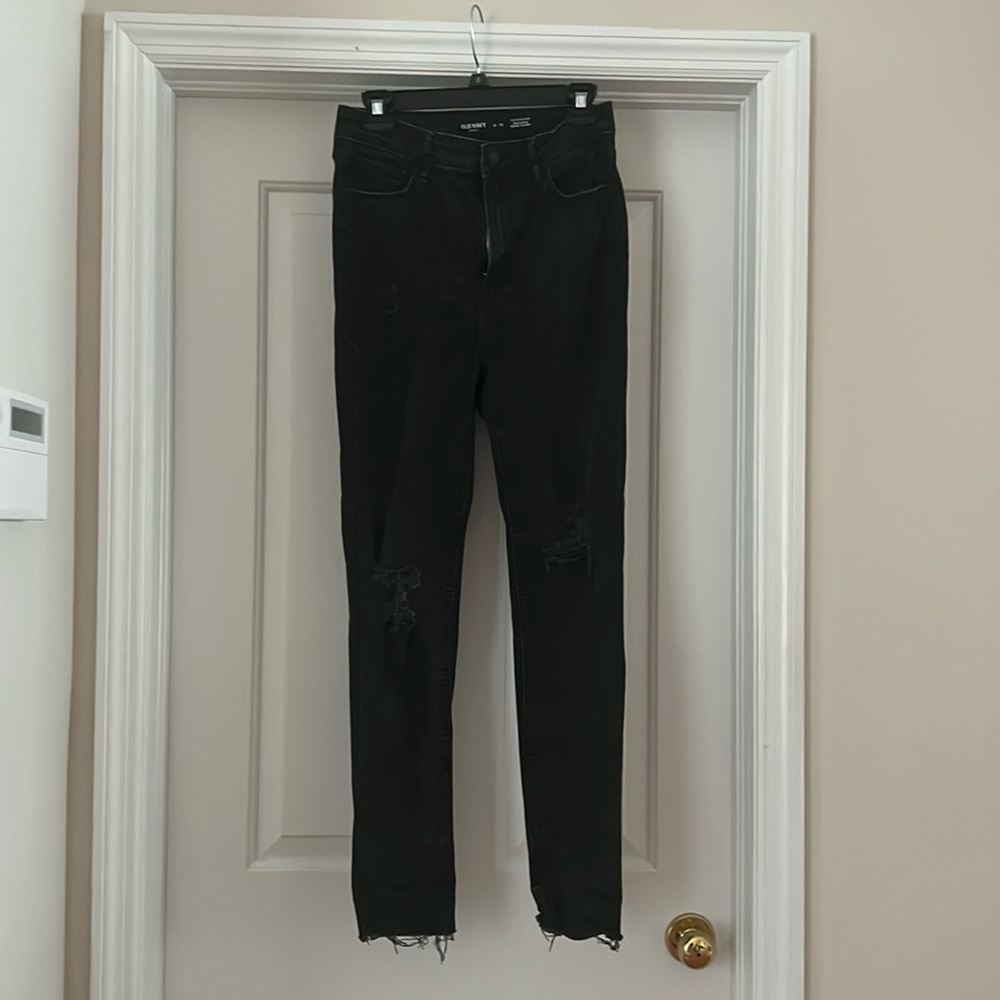 Old Navy ex high rockstar high rise super skinny black jeans